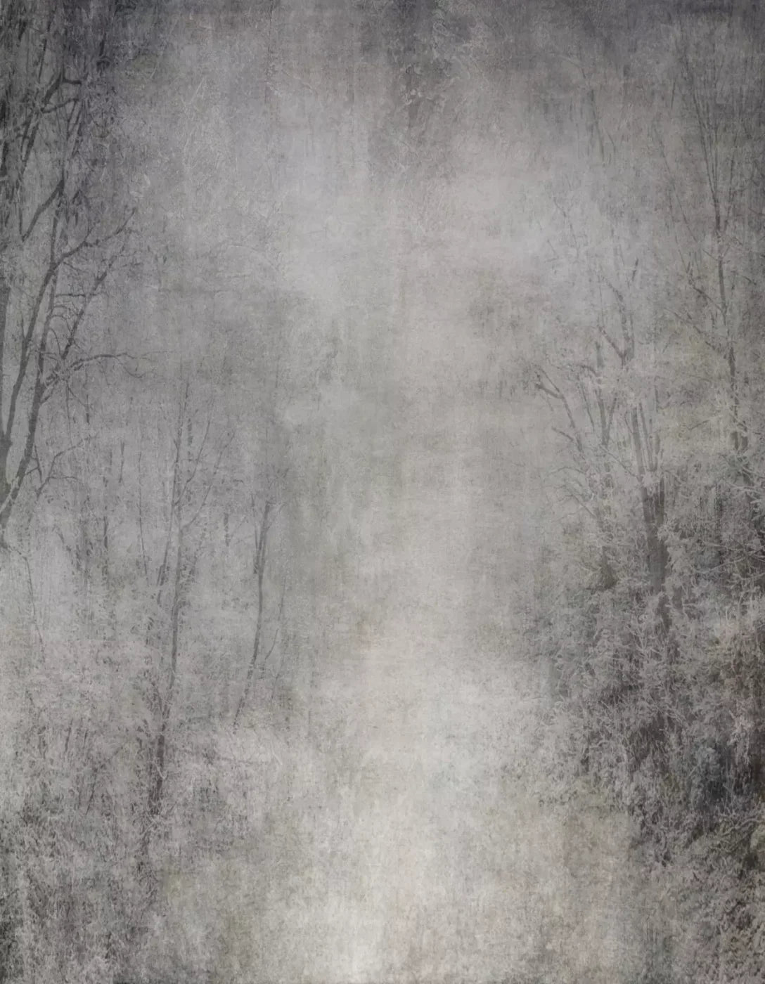 Frosted Trees 6’X8’ Fleece (72 X 96 Inch) Backdrop