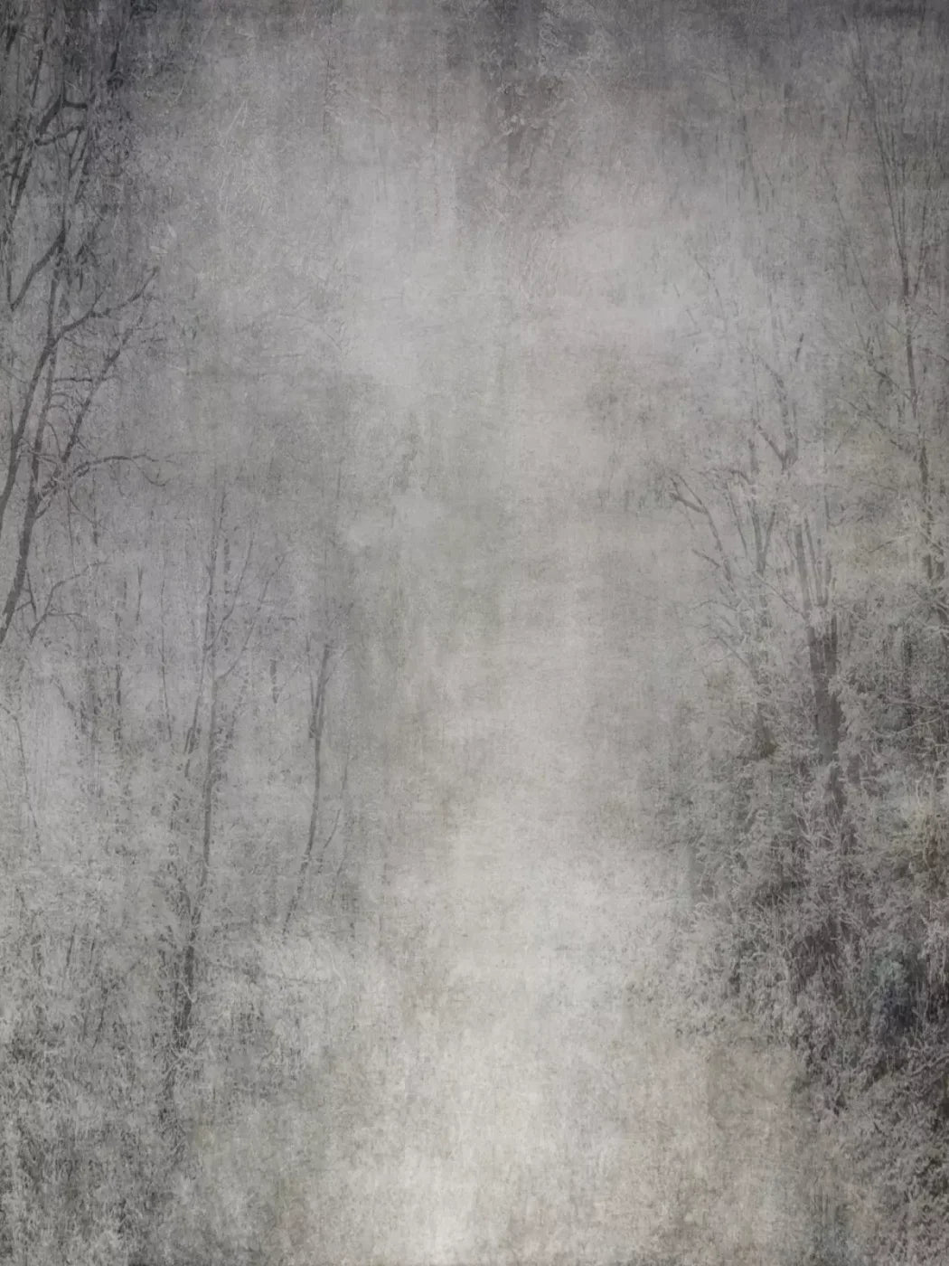 Frosted Trees 8’X10’ Fleece (96 X 120 Inch) Backdrop