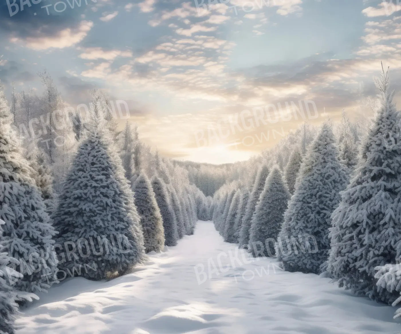 Frosty Forest 12’x10’ UltraCloth (144 x 120 inch) Backdrop