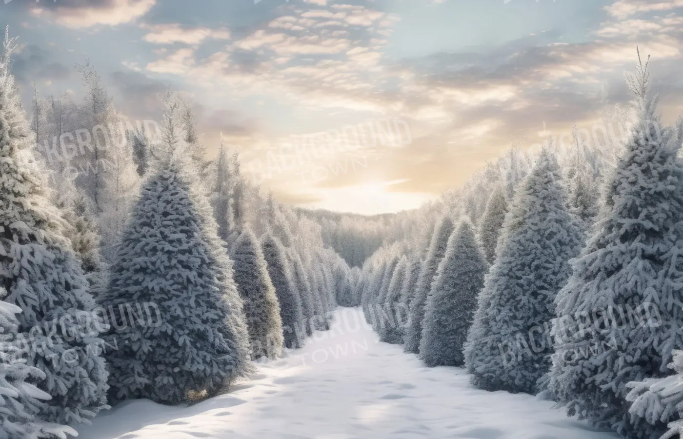Frosty Forest 14’x9’ UltraCloth (168 x 108 inch) Backdrop