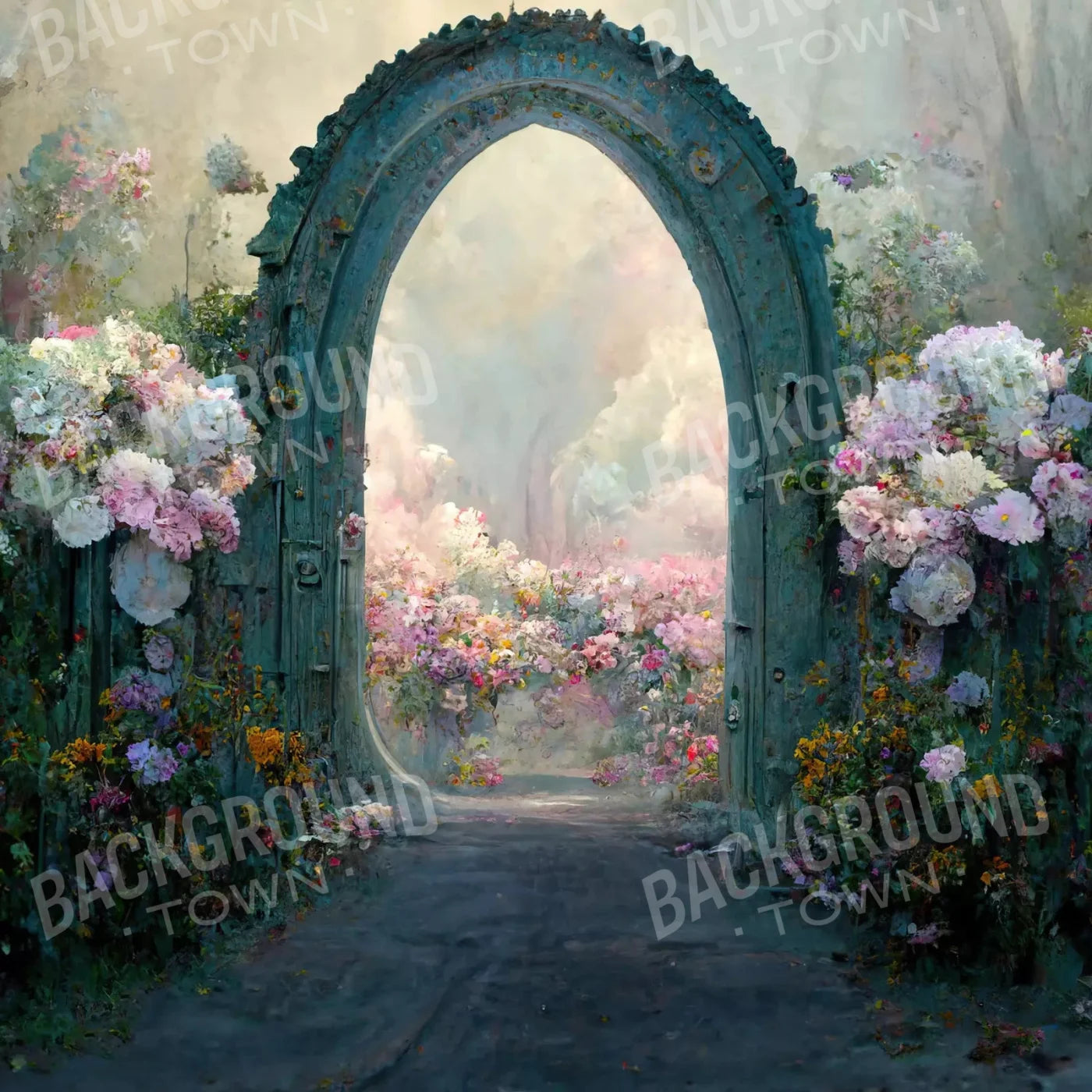 Gray Floral Backdrop for Photography