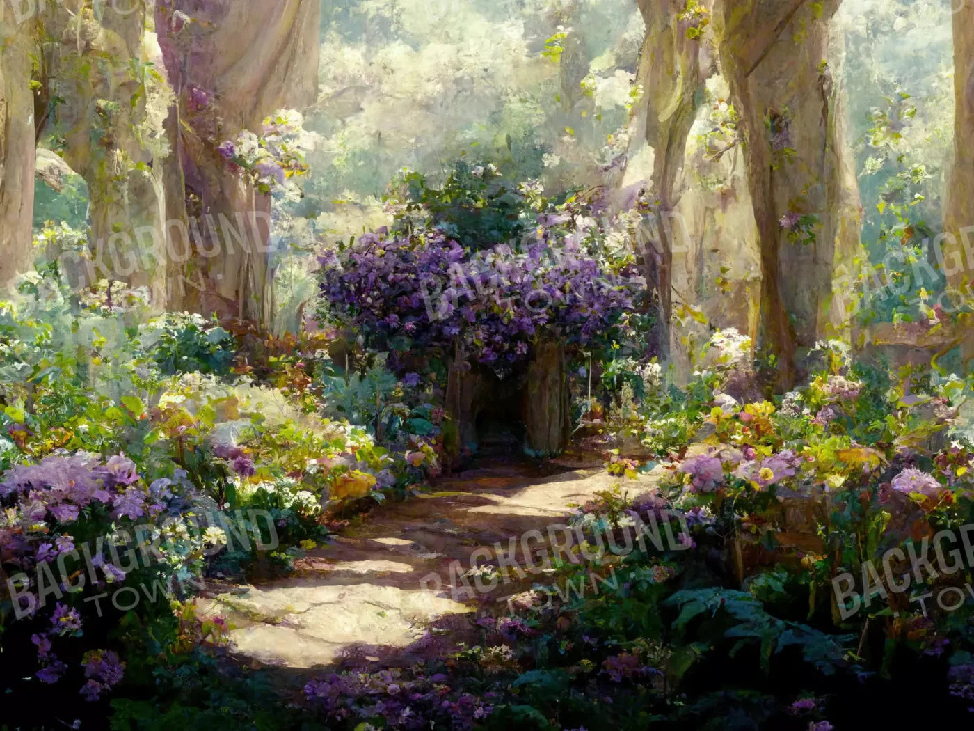 Garden Of Paradise 68X5 Fleece ( 80 X 60 Inch ) Backdrop