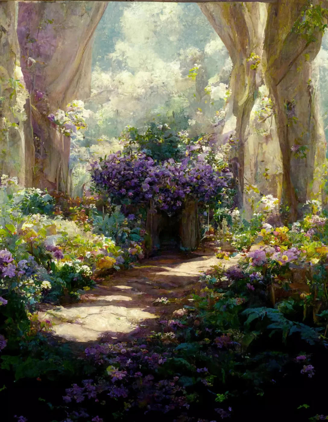 Garden Of Paradise 6X8 Fleece ( 72 X 96 Inch ) Backdrop