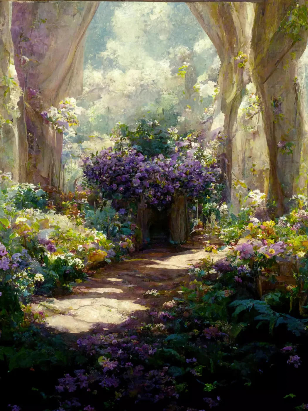 Garden Of Paradise 8X10 Fleece ( 96 X 120 Inch ) Backdrop