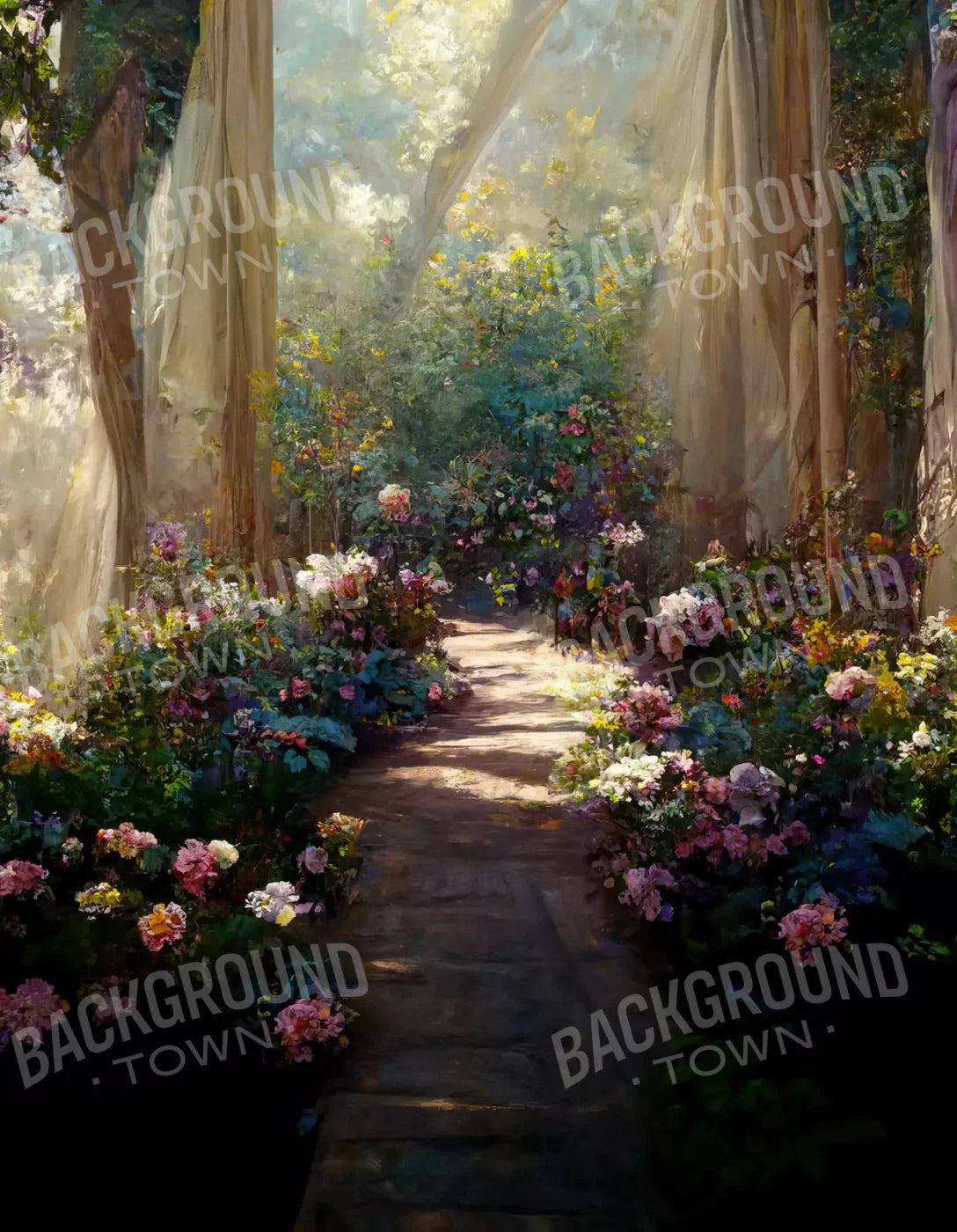 Garden Path 6X8 Fleece ( 72 X 96 Inch ) Backdrop