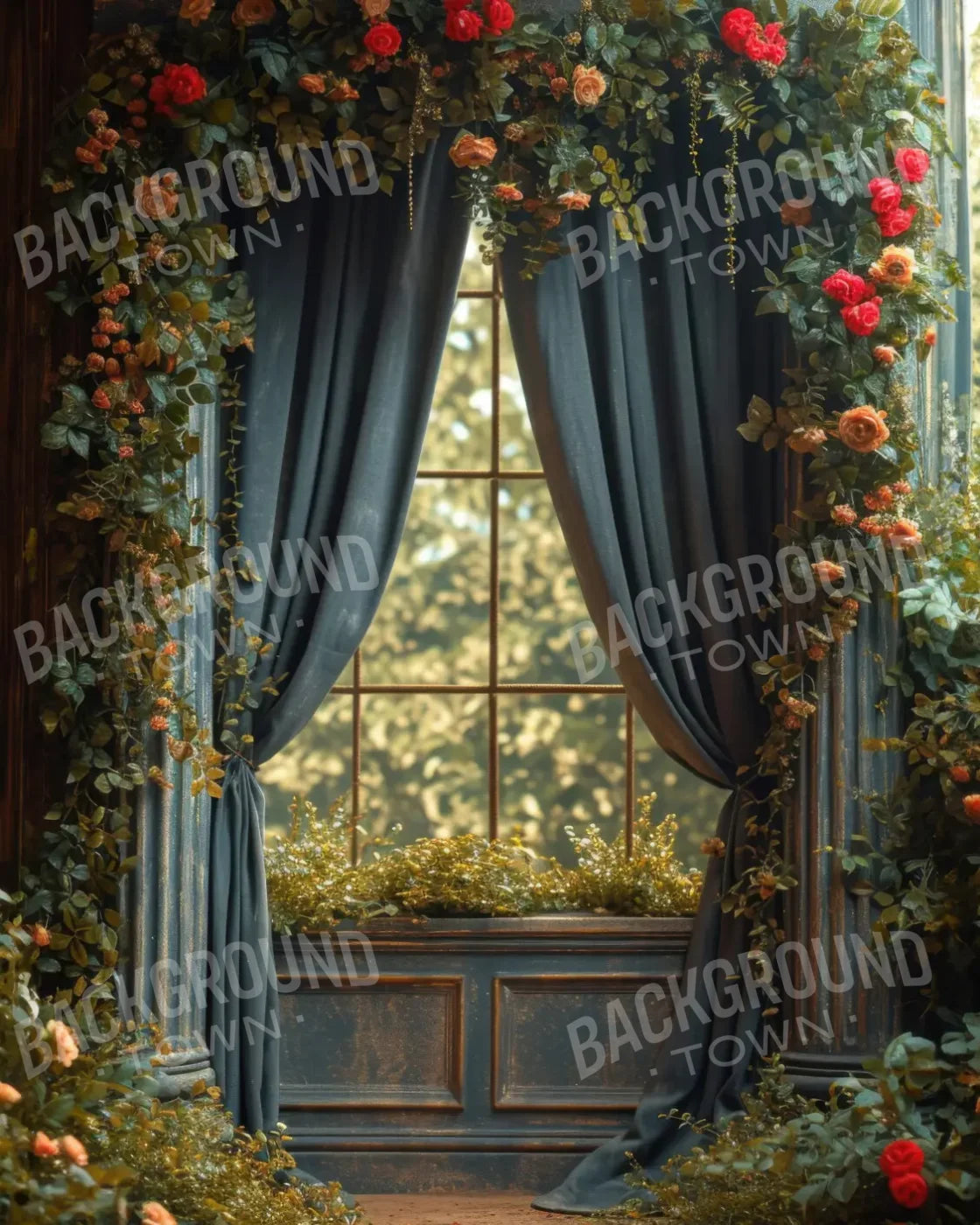 Garden Room 4’x5’ RubberMat Floor (48 x 60 inch) Backdrop