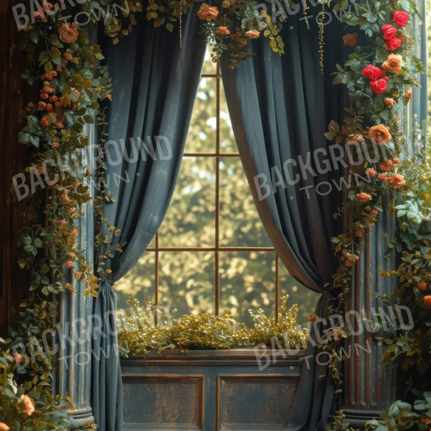 Garden Room 5’x5’ RubberMat Floor (60 x 60 inch) Backdrop