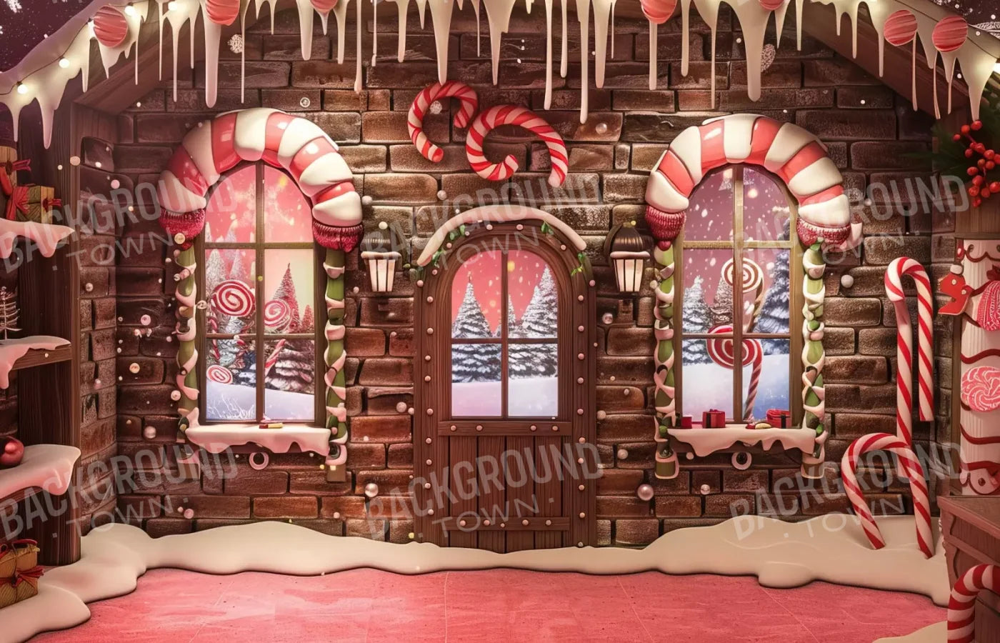 Gingerbread Entry I 14’X9’ Ultracloth (168 X 108 Inch) Backdrop