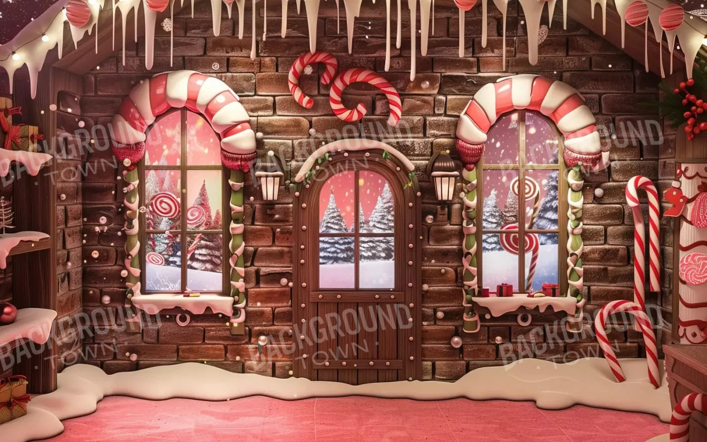 Gingerbread Entry I 8’X5’ Ultracloth (96 X 60 Inch) Backdrop