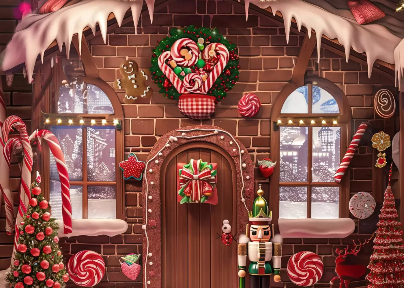 Gingerbread House Bundle 10X8 Middle Backdrop