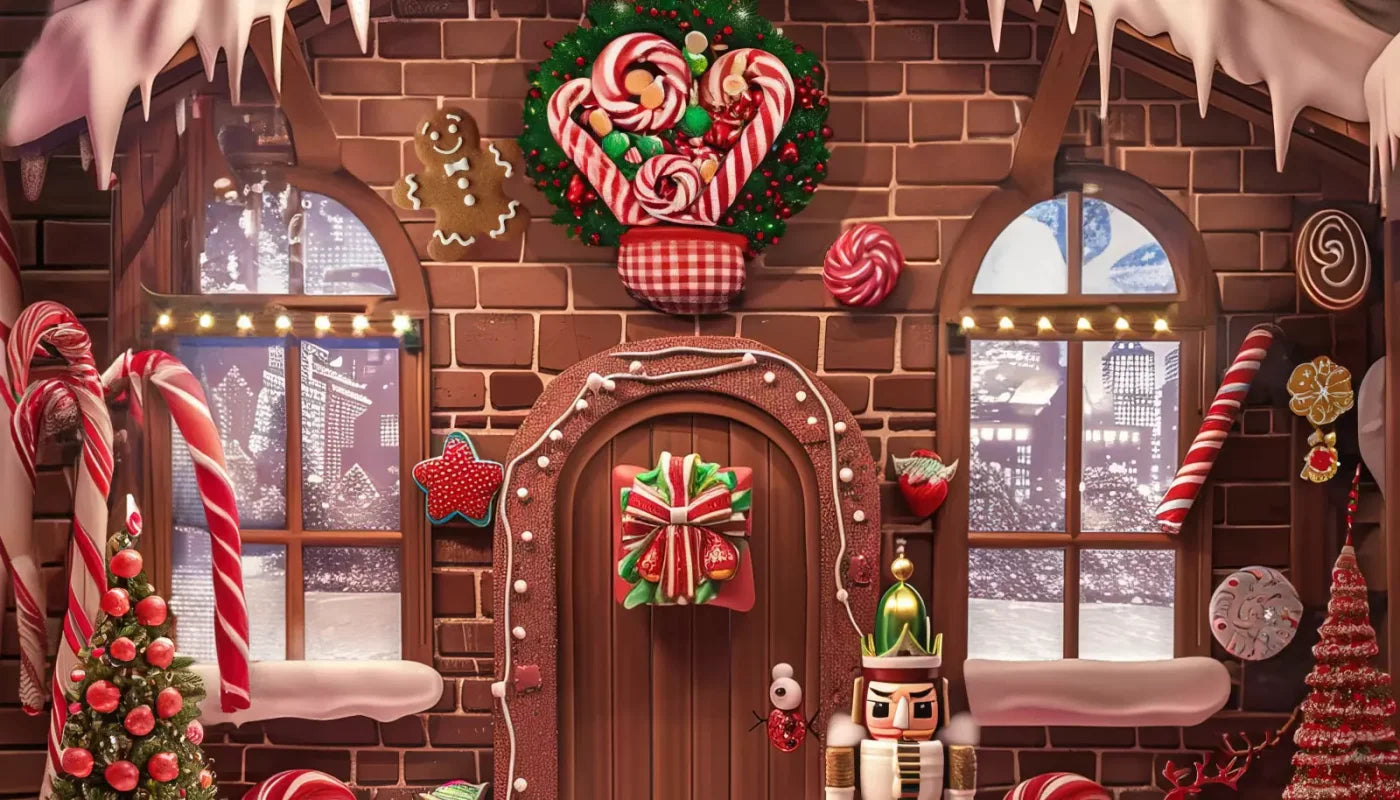 Gingerbread House Bundle 10X8 Middle Backdrop