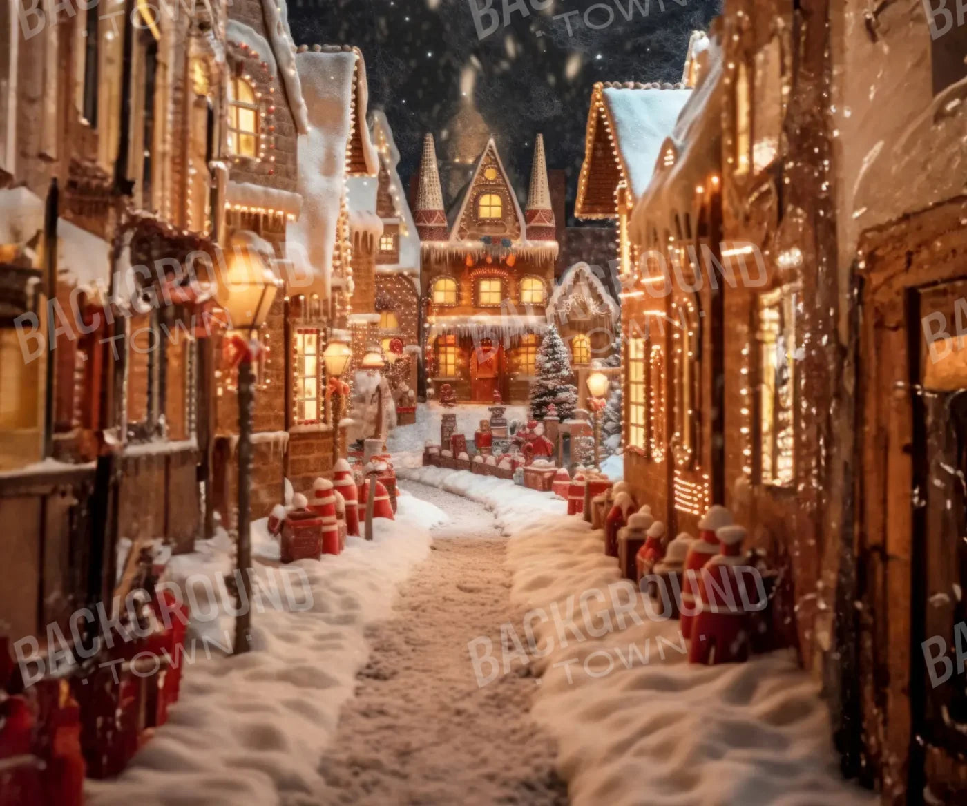 Gingerbread Lane 12’x10’ UltraCloth (144 x 120 inch) Backdrop