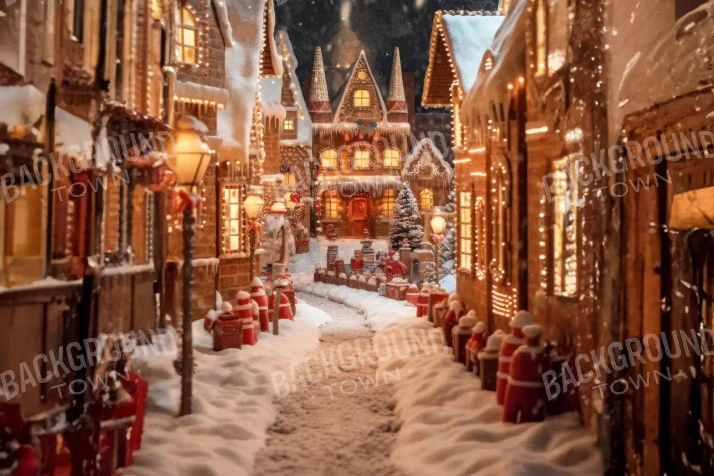 Gingerbread Lane 12’x8’ UltraCloth (144 x 96 inch) Backdrop