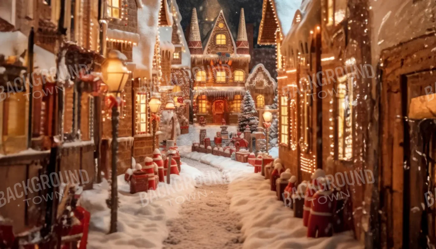 Gingerbread Lane 14’x8’ UltraCloth (168 x 96 inch) Backdrop