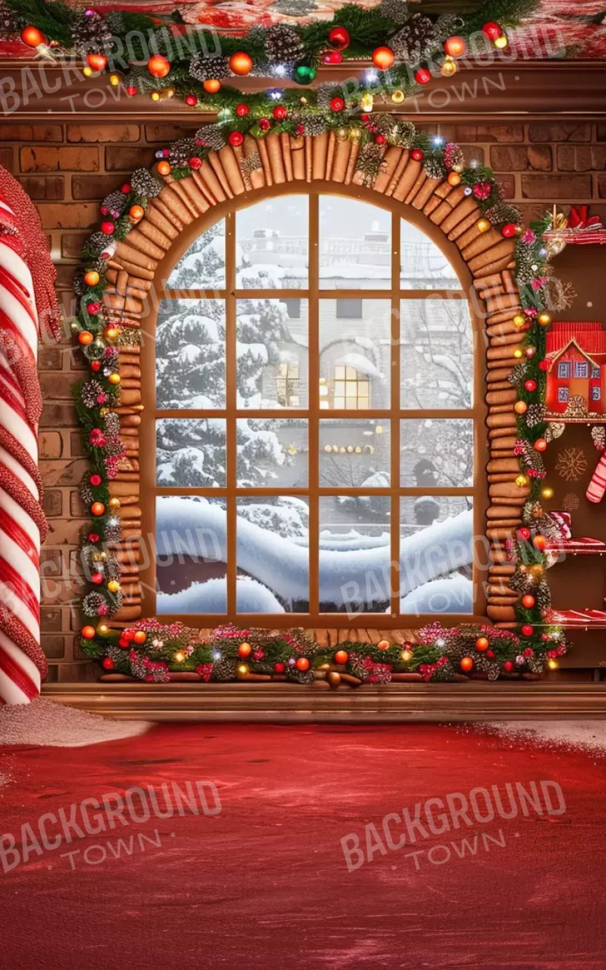 Gingerbread Window Ii 10’X16’ Ultracloth (120 X 192 Inch) Backdrop