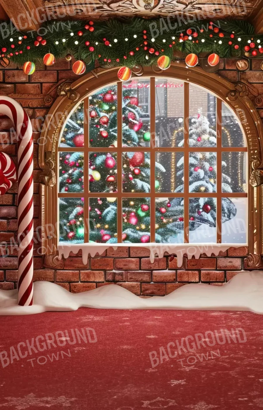Gingerbread Window I 9’X14’ Ultracloth (108 X 168 Inch) Backdrop