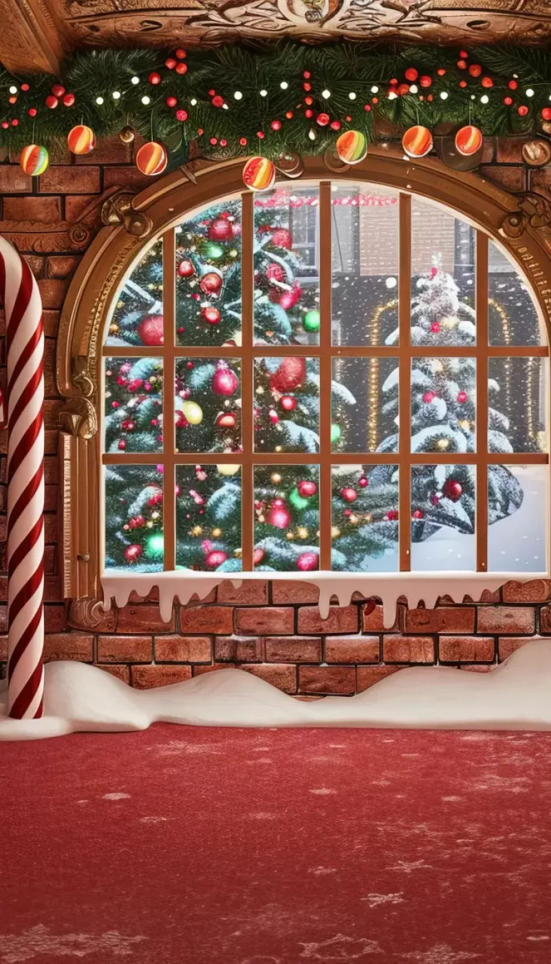 Gingerbread Window I 8’X14’ Ultracloth (96 X 168 Inch) Backdrop