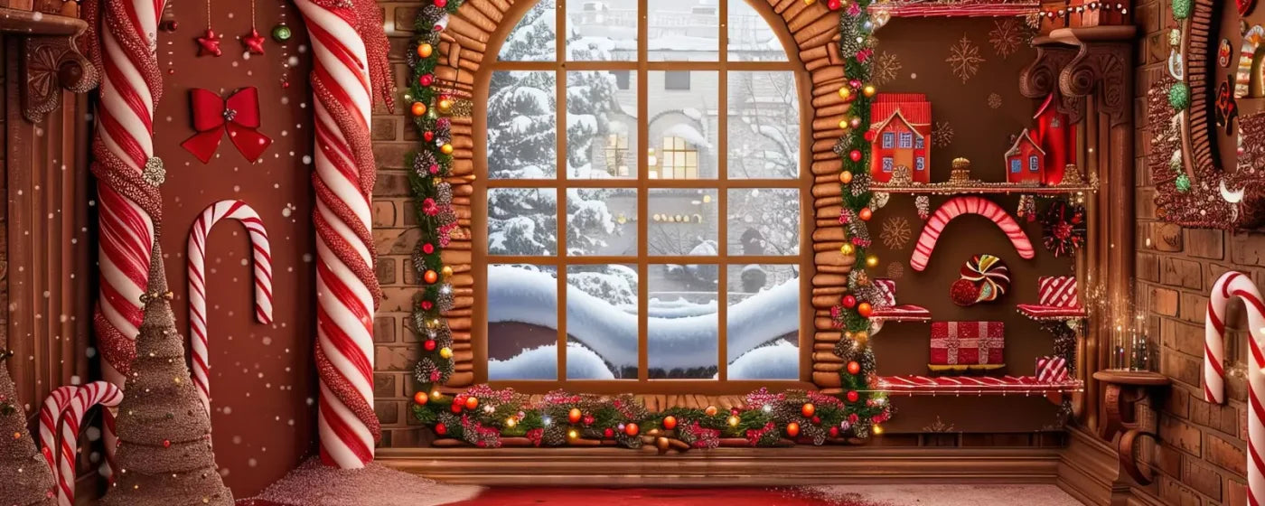 Gingerbread Window Ii 20’X8’ Ultracloth (240 X 96 Inch) Backdrop