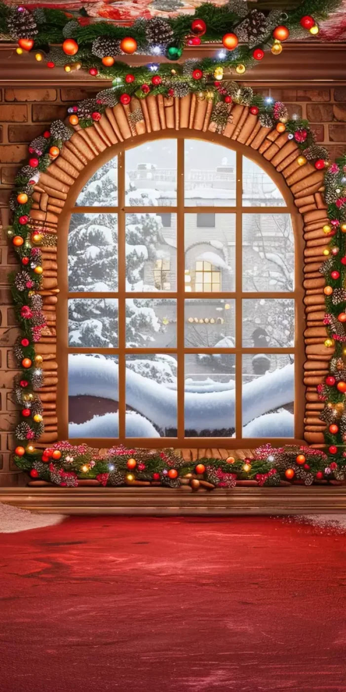 Gingerbread Window Ii 8’X16’ Ultracloth (96 X 192 Inch) Backdrop