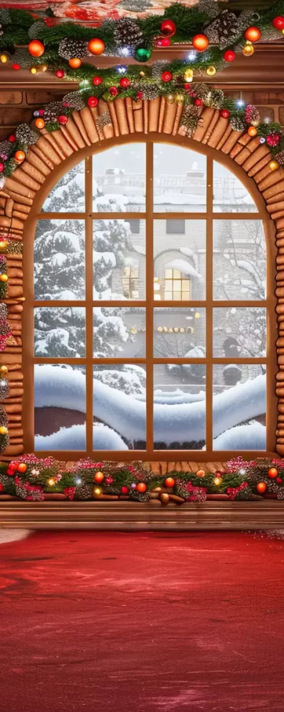 Gingerbread Window Ii 8’X20’ Ultracloth (96 X 240 Inch) Backdrop