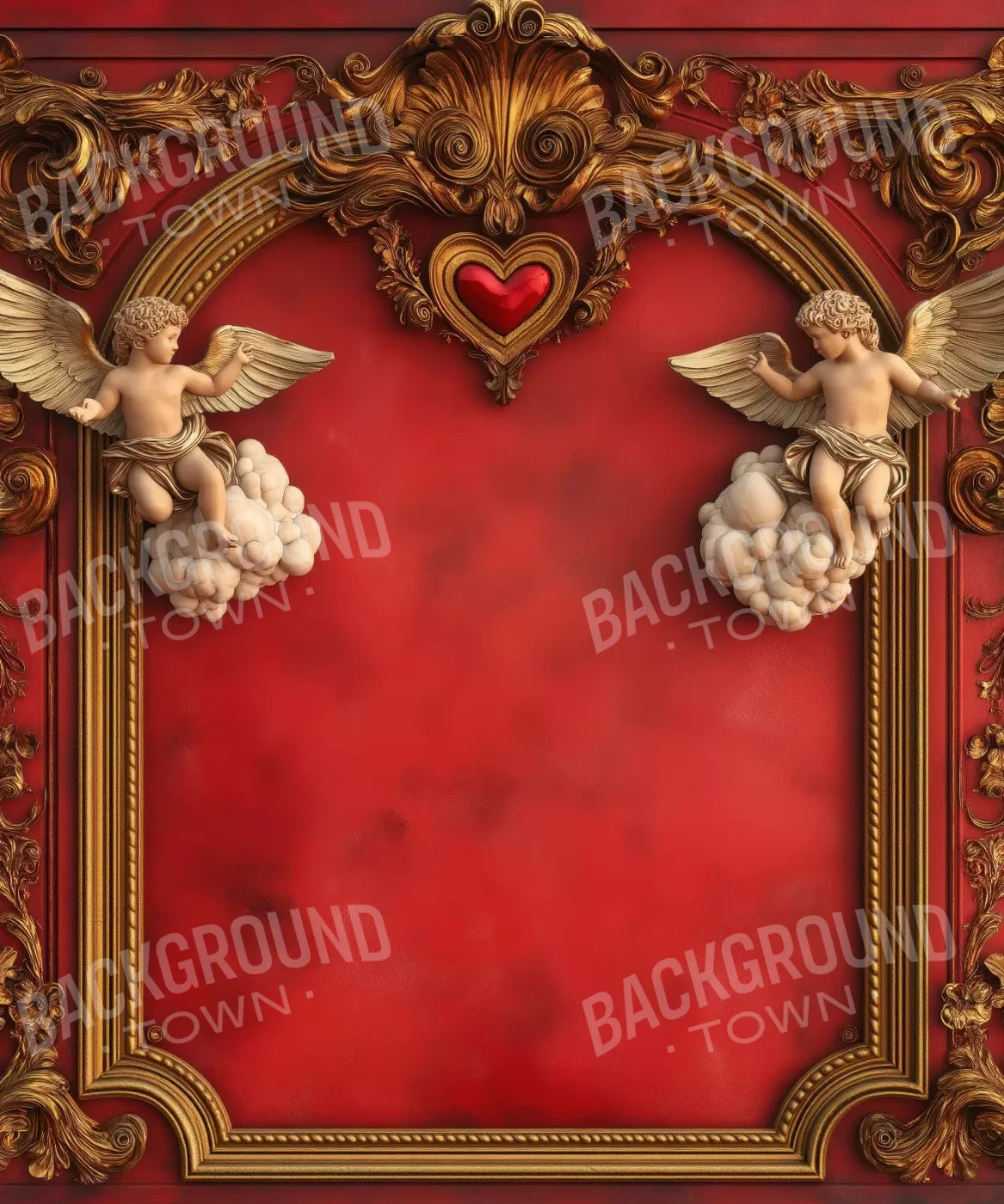 Red Gold white Backdrop for Photography