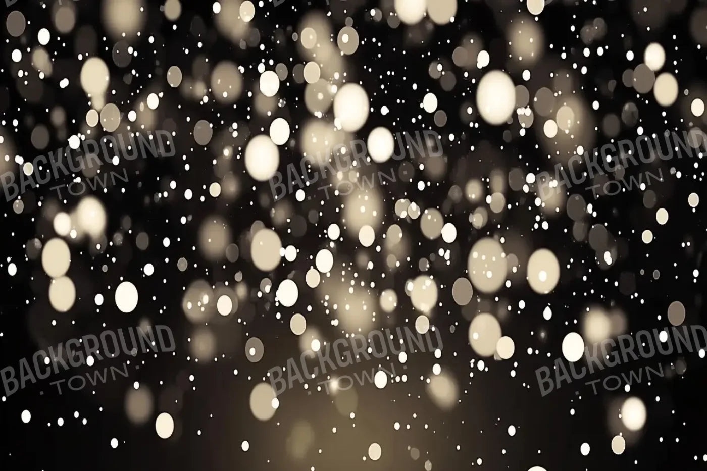 Gold Bokeh On Black 12’x8’ UltraCloth (144 x 96 inch) Backdrop