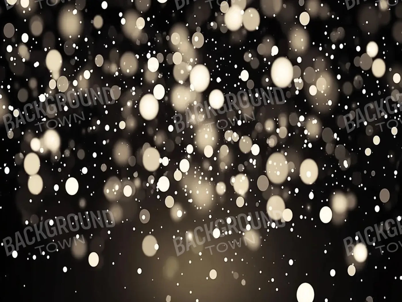 Gold Bokeh On Black 6’8x5’ Fleece (80 x 60 inch) Backdrop