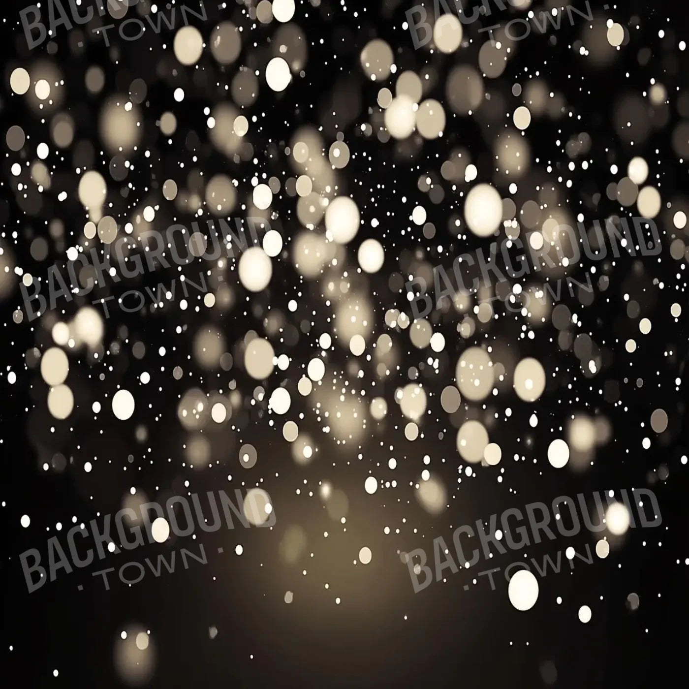 Gold Bokeh On Black 8’x8’ Fleece (96 x 96 inch) Backdrop
