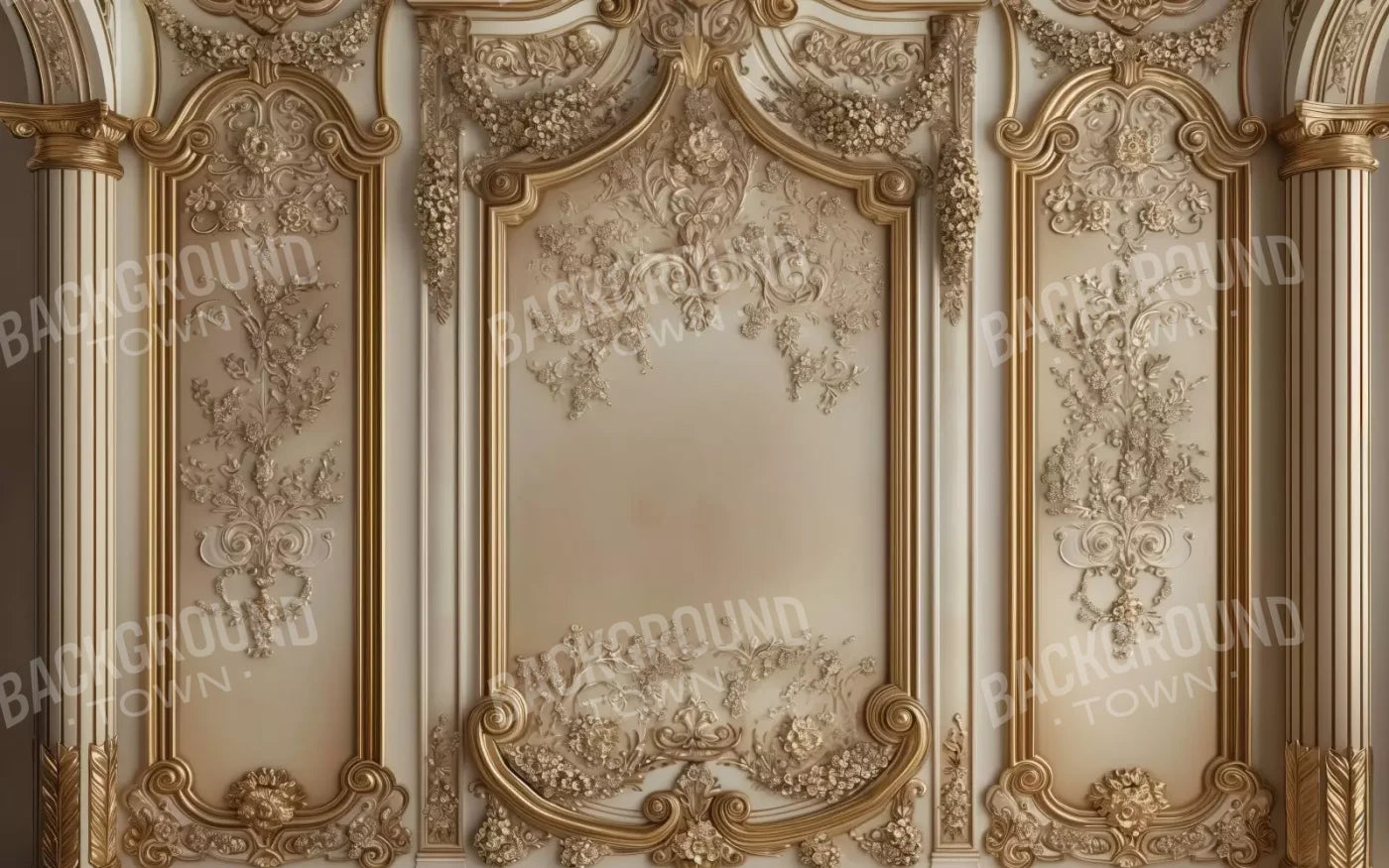 Gold Embossed Wall Ii 16’X10’ Ultracloth (192 X 120 Inch) Backdrop