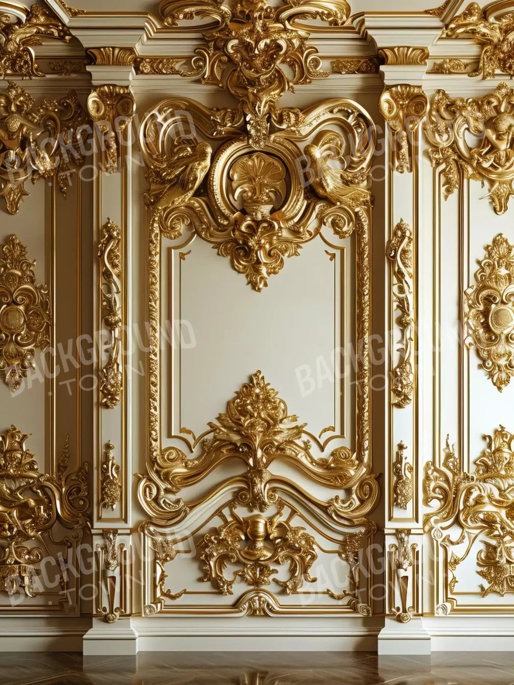 Gold Embossed Wall 5’X6’8 Fleece (60 X 80 Inch) Backdrop