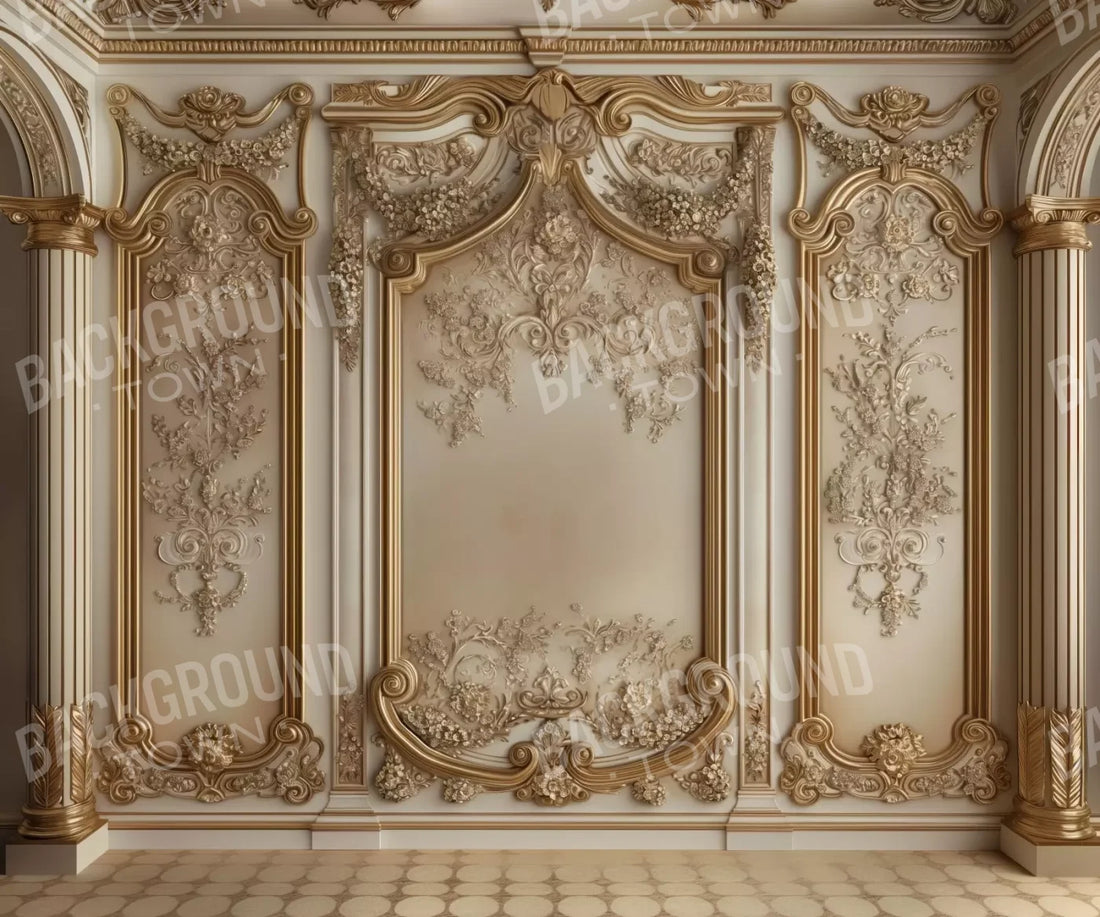 Gold Embossed Wall Ii 5’X4’2 Fleece (60 X 50 Inch) Backdrop