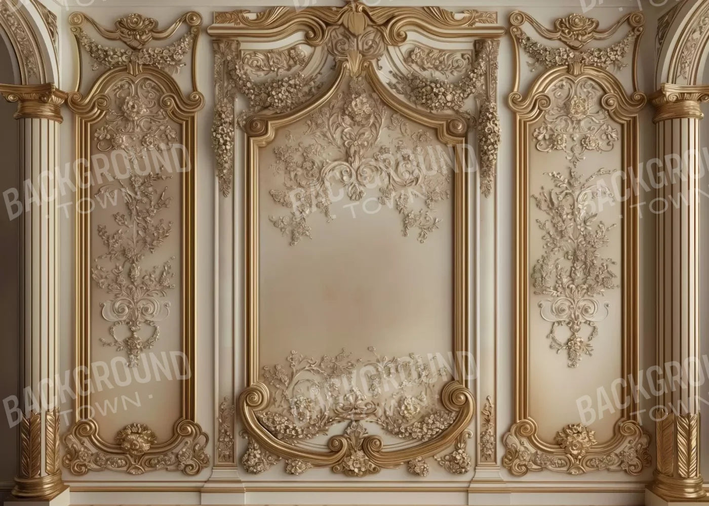 Gold Embossed Wall Ii 7’X5’ Ultracloth (84 X 60 Inch) Backdrop