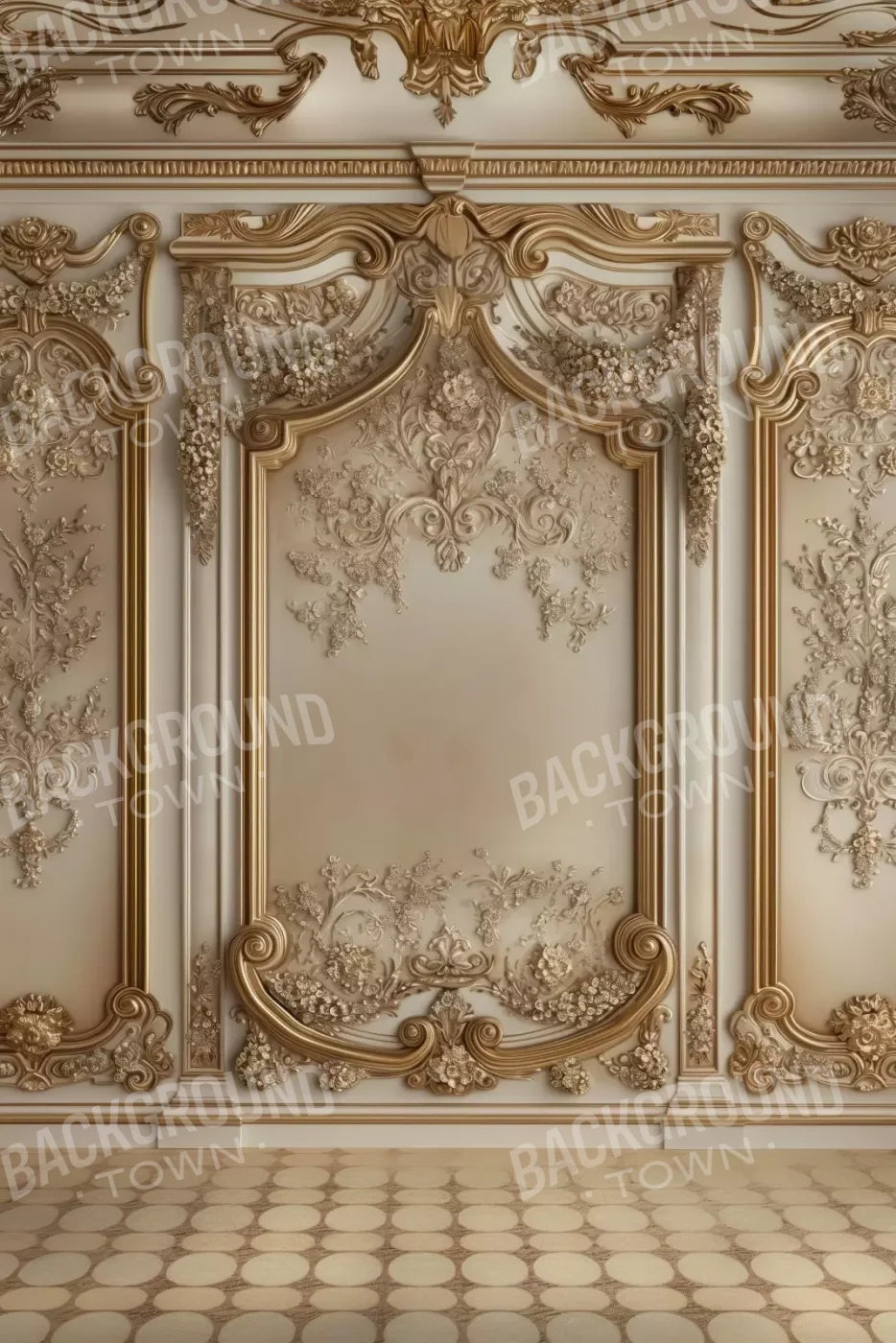 Gold Embossed Wall Ii 8’X12’ Ultracloth (96 X 144 Inch) Backdrop