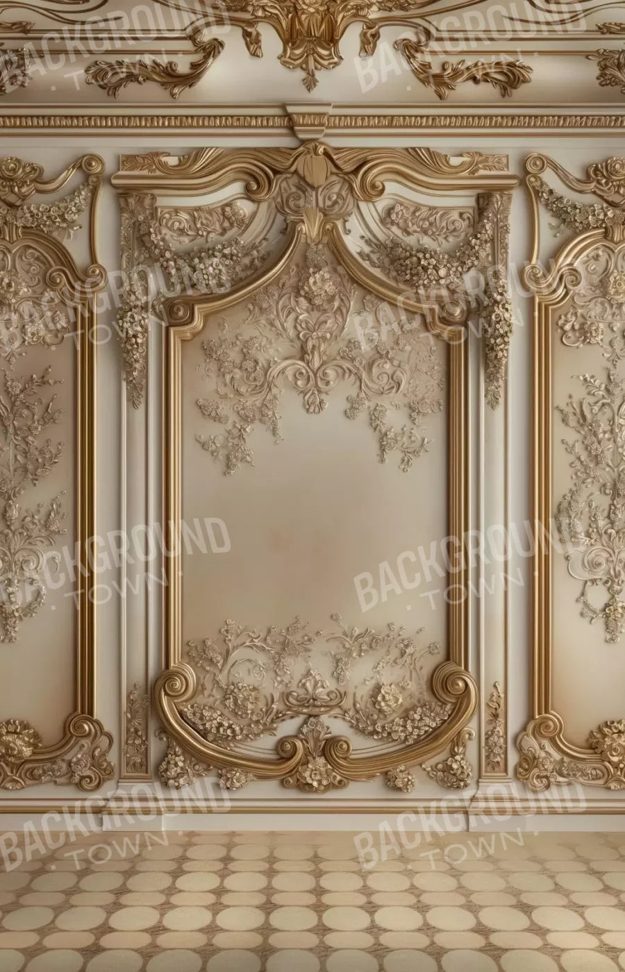 Gold Embossed Wall Ii 9’X14’ Ultracloth (108 X 168 Inch) Backdrop