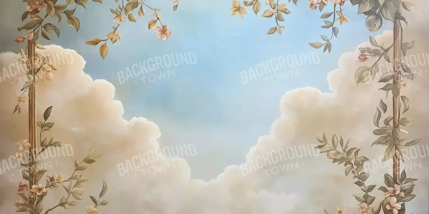 Gold Painted Frame With Flowers 20’X10’ Ultracloth (240 X 120 Inch) Backdrop