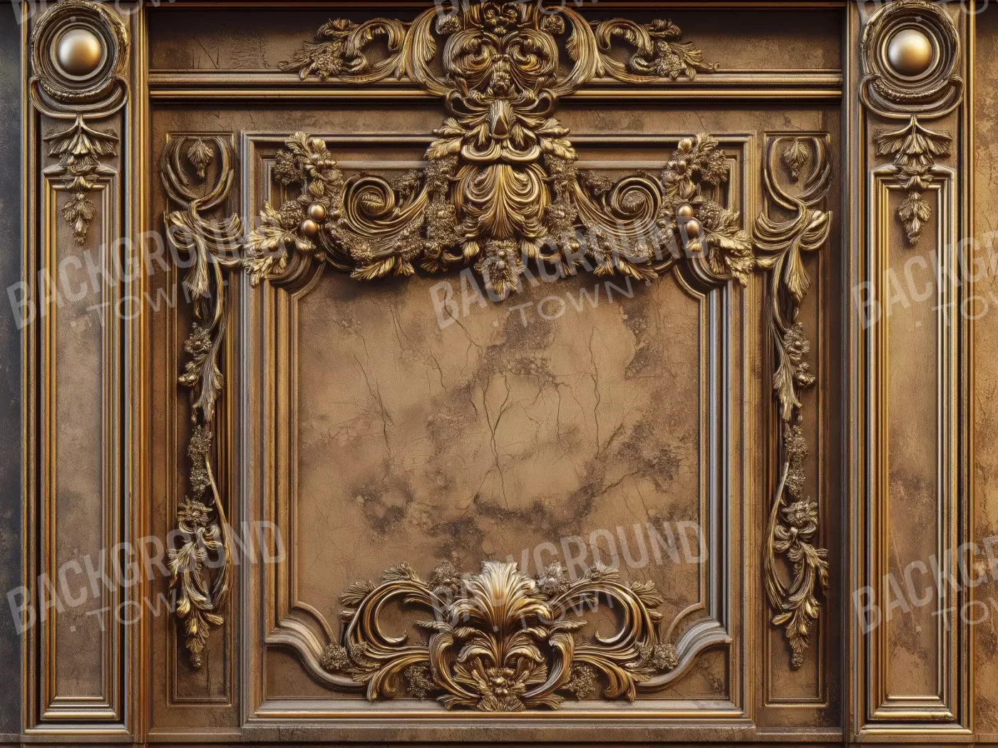 Gold Vault Wall 8’X6’ Fleece (96 X 72 Inch) Backdrop