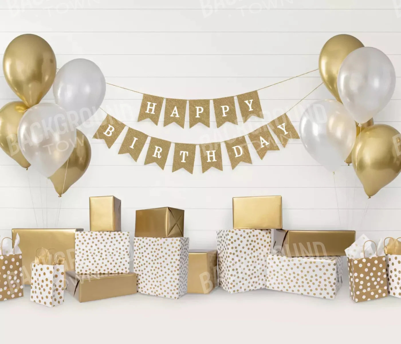 Golden Birthday 2 12X10 Ultracloth ( 144 X 120 Inch ) Backdrop