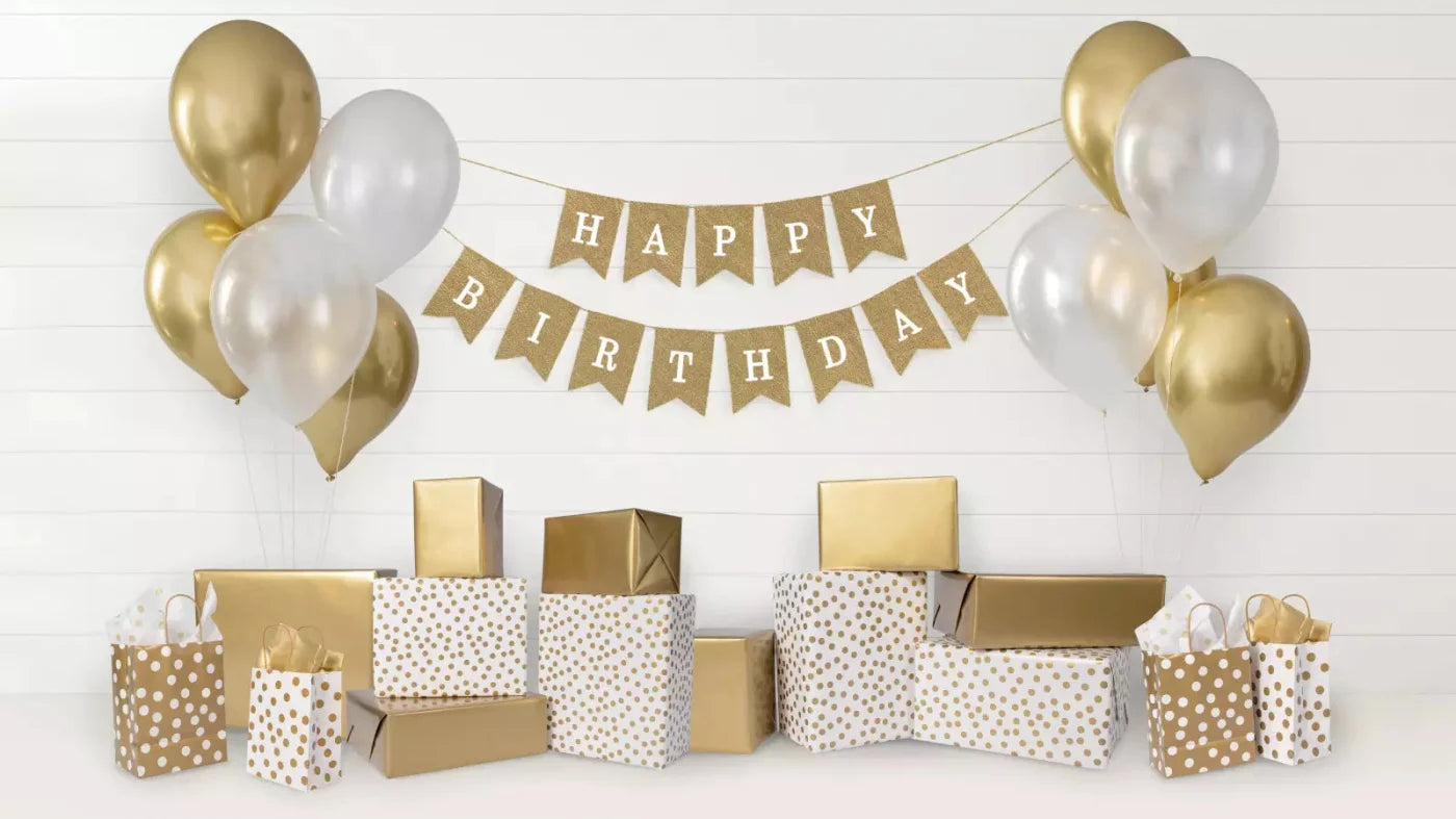 Golden Birthday 2 14X8 Ultracloth ( 168 X 96 Inch ) Backdrop