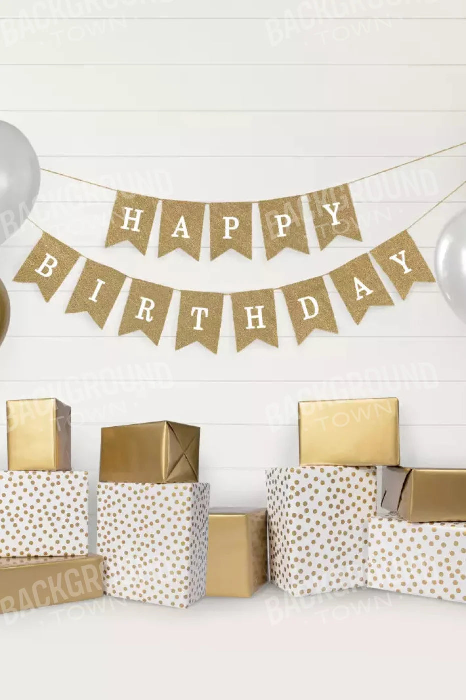 Golden Birthday 2 5X8 Ultracloth ( 60 X 96 Inch ) Backdrop
