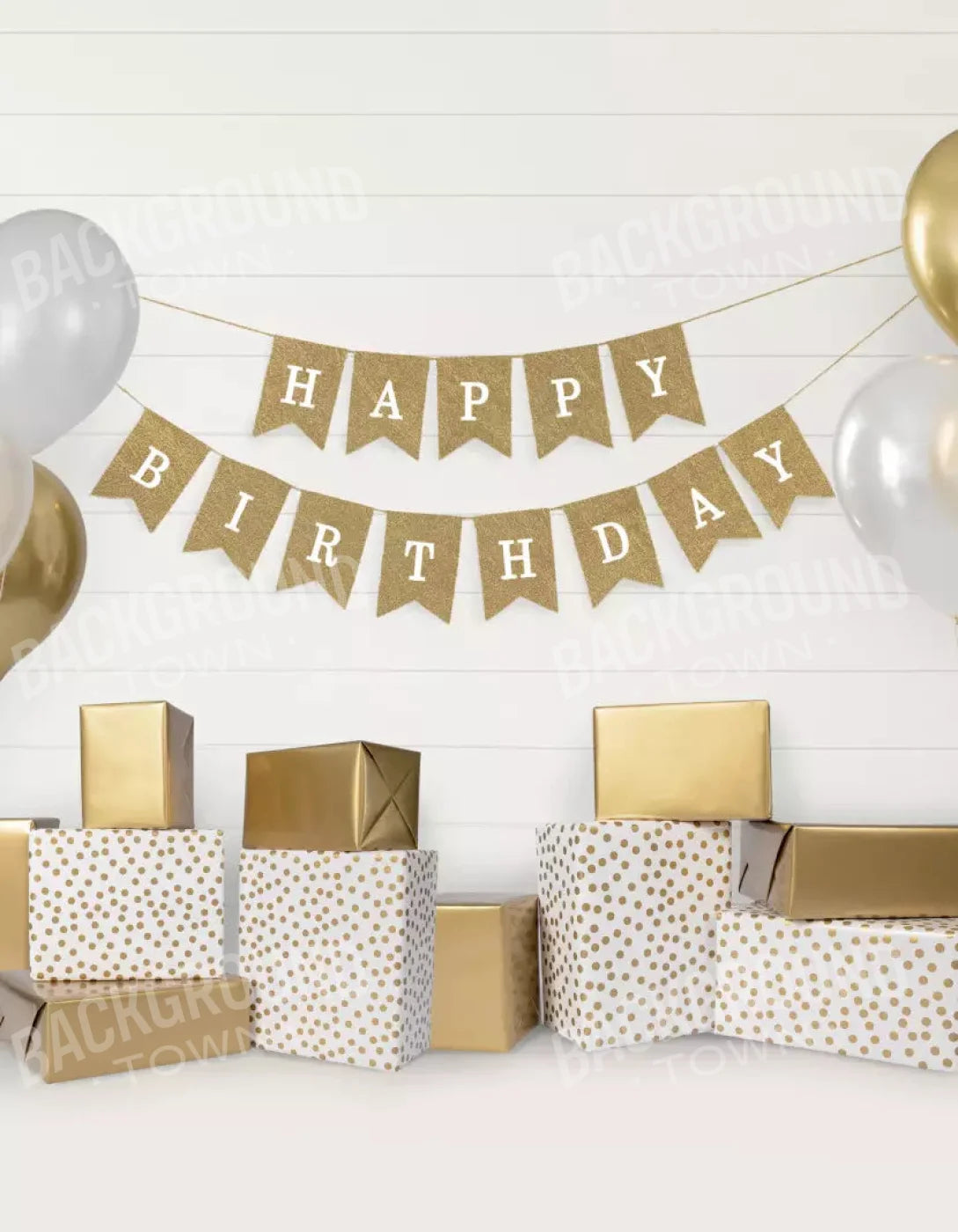 Golden Birthday 2 6X8 Fleece ( 72 X 96 Inch ) Backdrop