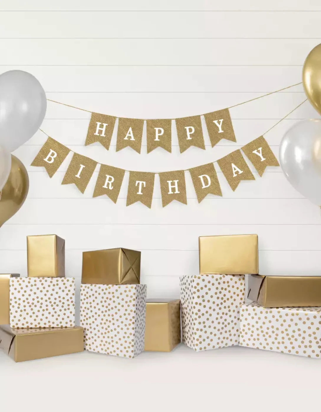 Golden Birthday 2 6X8 Fleece ( 72 X 96 Inch ) Backdrop