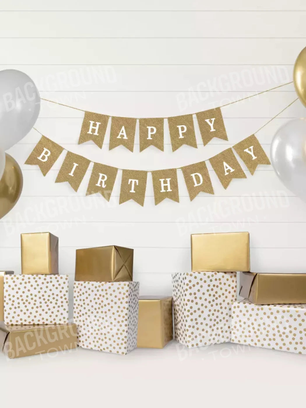 Golden Birthday 2 8X10 Fleece ( 96 X 120 Inch ) Backdrop