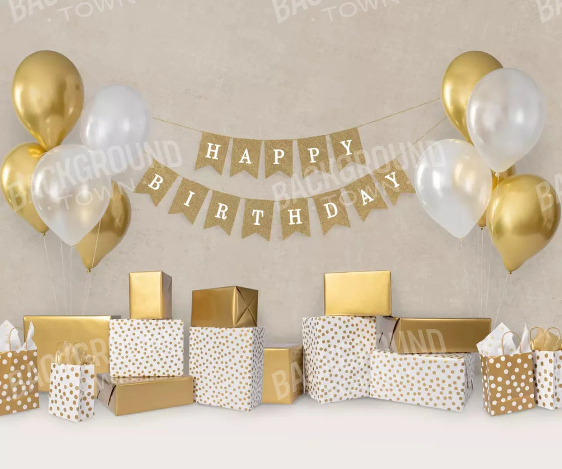 Golden Birthday 5X42 Fleece ( 60 X 50 Inch ) Backdrop