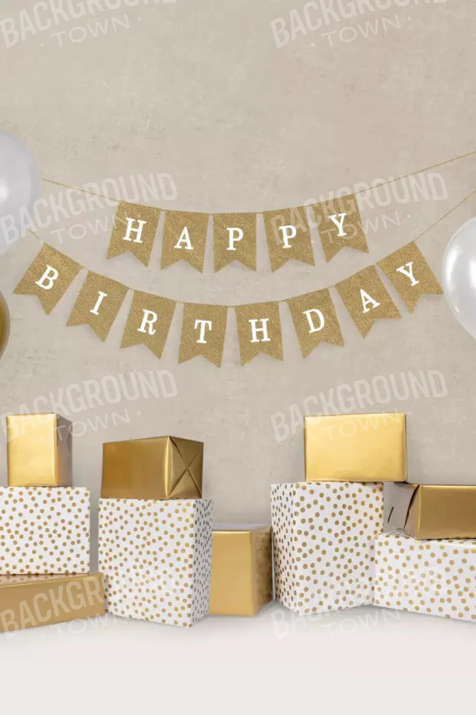 Golden Birthday 5X8 Ultracloth ( 60 X 96 Inch ) Backdrop