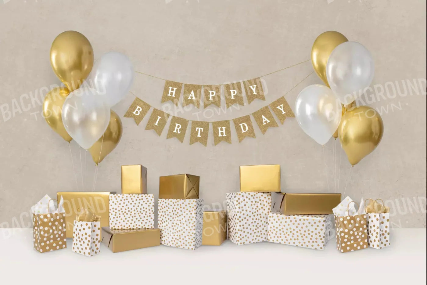Golden Birthday 8X5 Ultracloth ( 96 X 60 Inch ) Backdrop