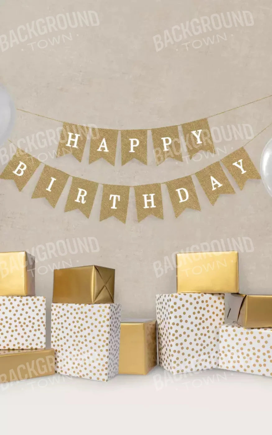 Golden Birthday 9X14 Ultracloth ( 108 X 168 Inch ) Backdrop