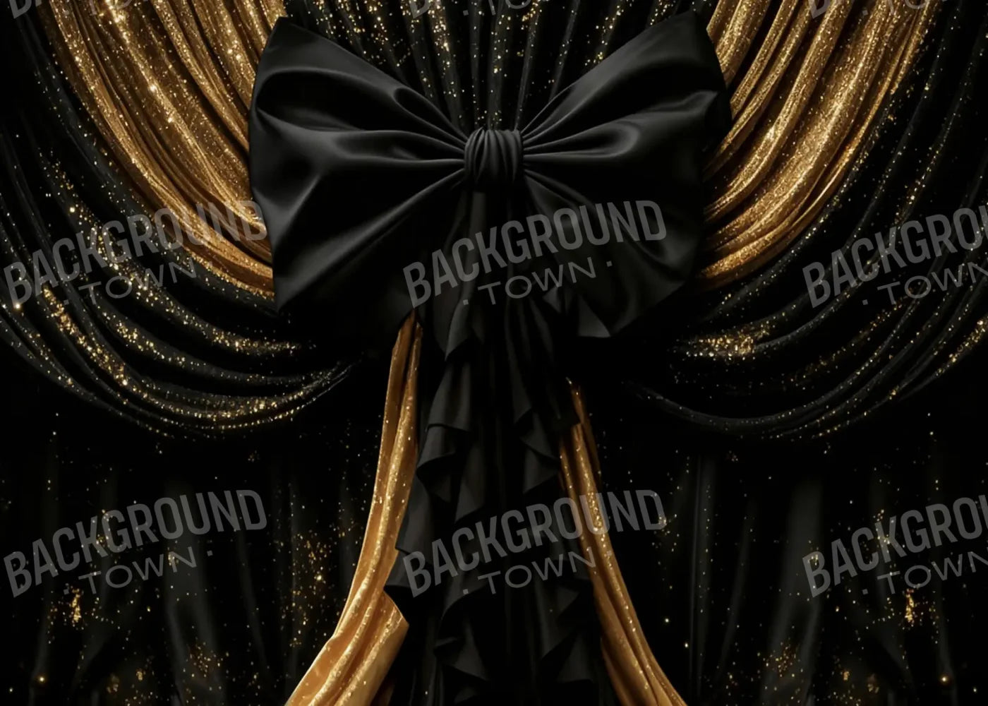 Golden Dior Bow New Years 7’x5’ UltraCloth (84 x 60 inch) Backdrop