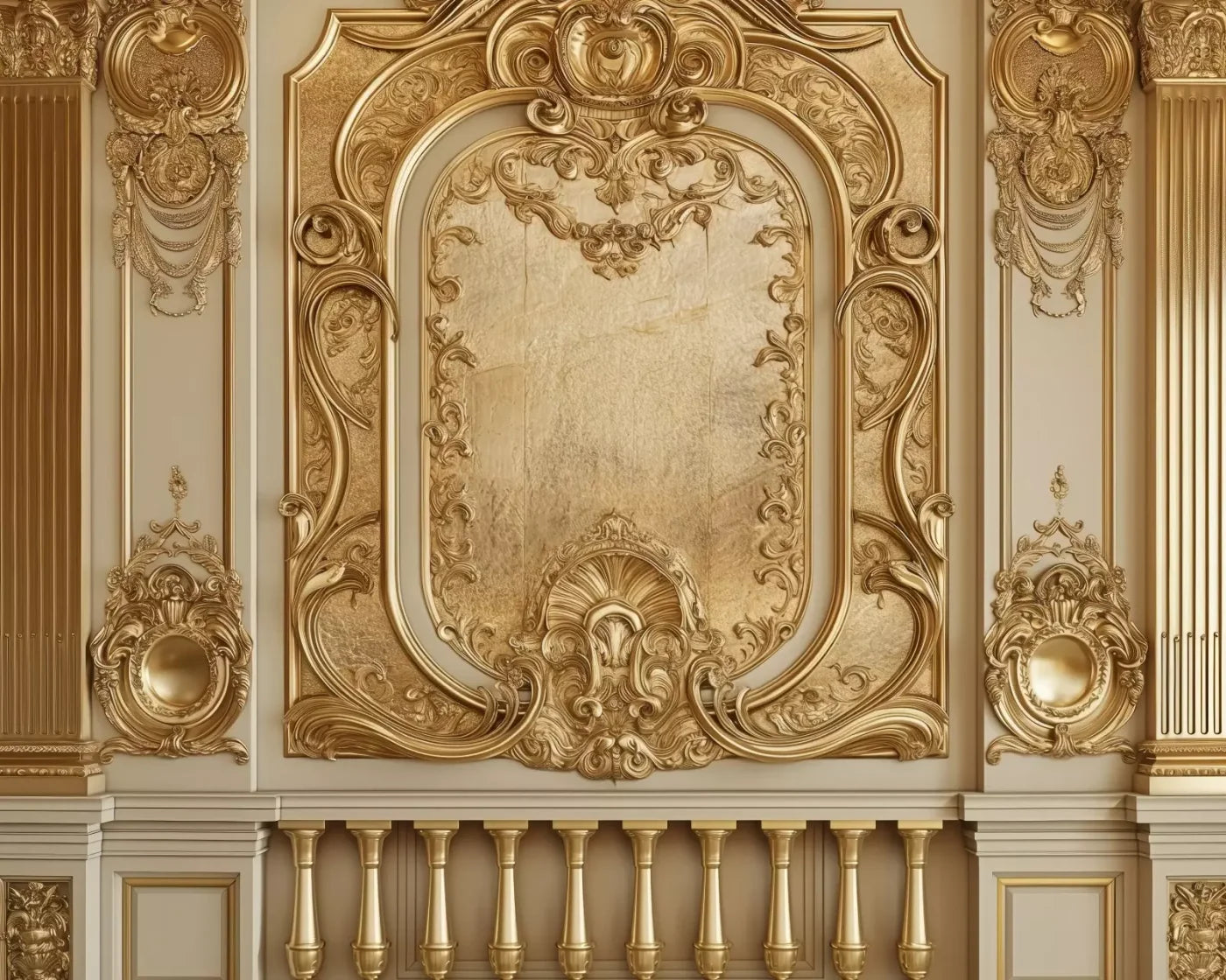 Golden Frame Wall 10’X8’ Fleece (120 X 96 Inch) Backdrop
