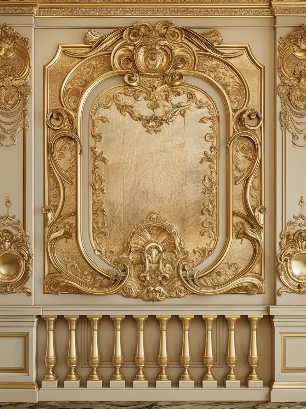 Golden Frame Wall 5’X6’8 Fleece (60 X 80 Inch) Backdrop