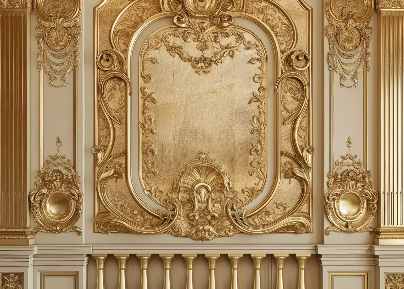 Golden Frame Wall 7’X5’ Ultracloth (84 X 60 Inch) Backdrop